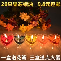 Candle Light Dinner Heart-shaped Jelly Candle Smoke-free Romantic Love Courted Birthday Table White Gift Room Arrangement