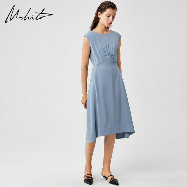 M.hiti sleeveless dress H1L640J Xiyu 2024 spring new temperament round neck high waist mid-length skirt