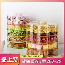 Yajia dried fruit box home living room creative transparent snack storage box multi-layer candy box with lid double fruit tray