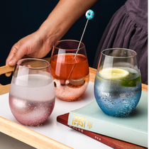 Yajia ins Nordic starry glass glass heat-resistant large belly cup juice cup drink cup tea cup egg cup