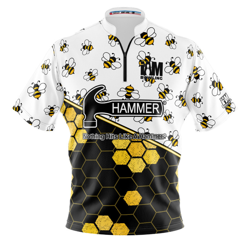 Hammer Ds Bowling Jersey White Bee Bowling Short Sleeve Top 3D Polo Cedar 2090-Hm