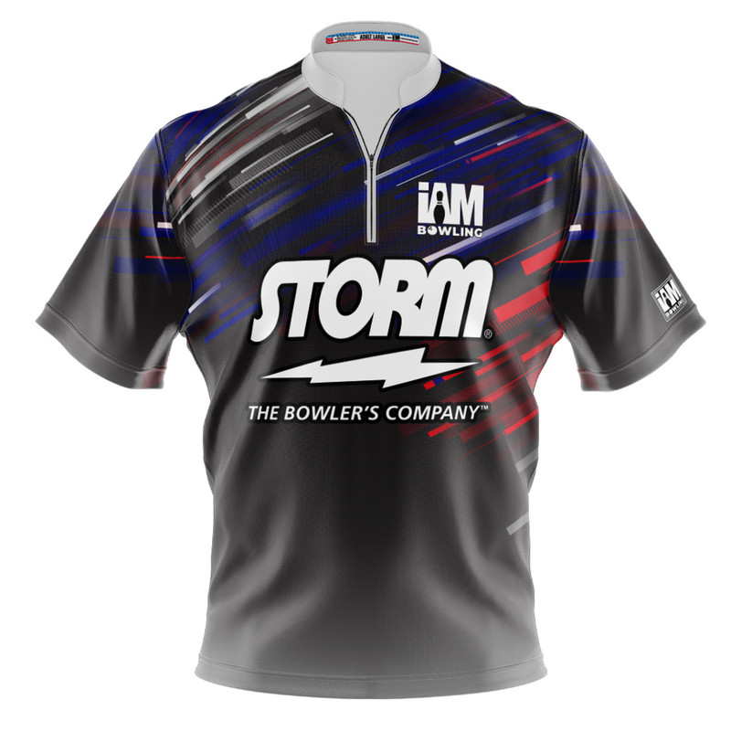 Storm Ds Bowling Jersey Black Color Block Bowling Shirt Short Sleeve Top 3D Polo Fir 1527-St