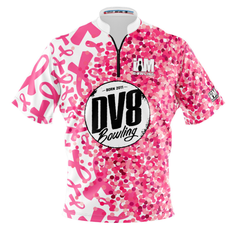 Dv8 Bowling Jersey Pink Spotted Bowling Uniform Short-Sleeved Top 3Dpolo 2162-Dv8