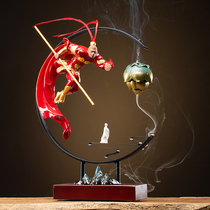 Sun Wukong Qi Tian Da Sheng New Chinese Zen living room entrance TV cabinet creative backflow incense Zen space decoration
