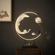 New Chinese Zen decoration soft decoration LED light circle decoration Entrance TV cabinet living room creative home crafts