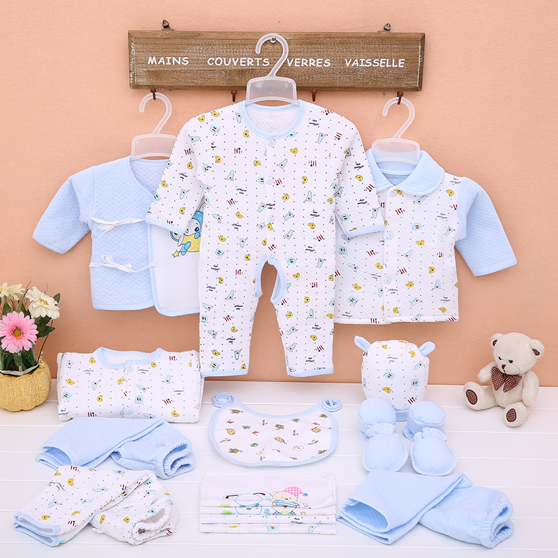 Bộ đồ chơi sơ sinh cotton cho bé đồ lót nhiệt mùa thu và mùa đông Đồ sơ sinh cotton cho bé hộp quà tặng cho bé sơ sinh