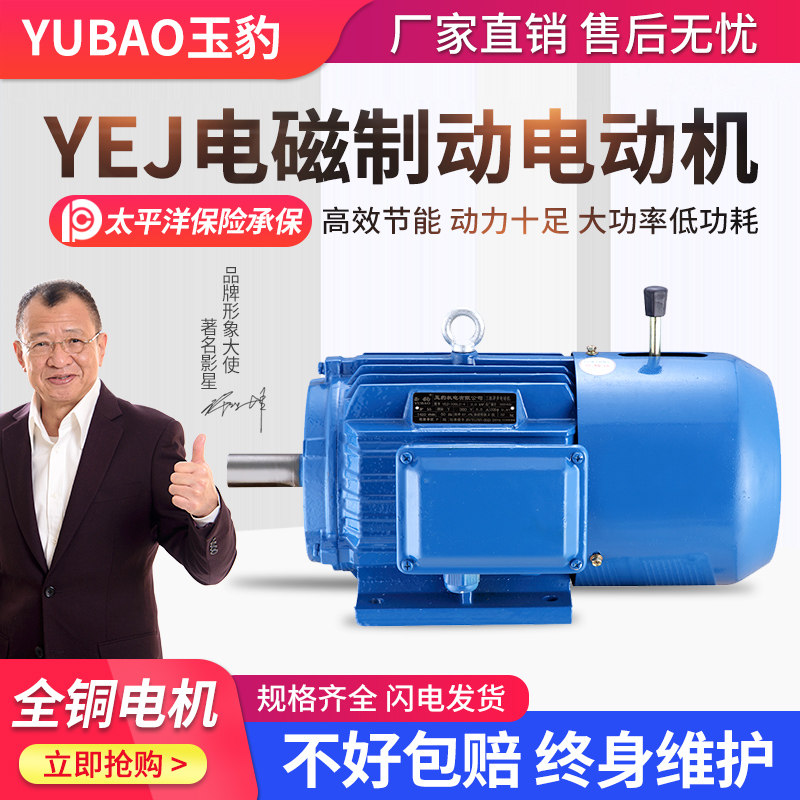 YEJ电磁制动 0.75/1.1/1.5/2.2/3/4/5.5/7.5KW三相380V刹车电动机