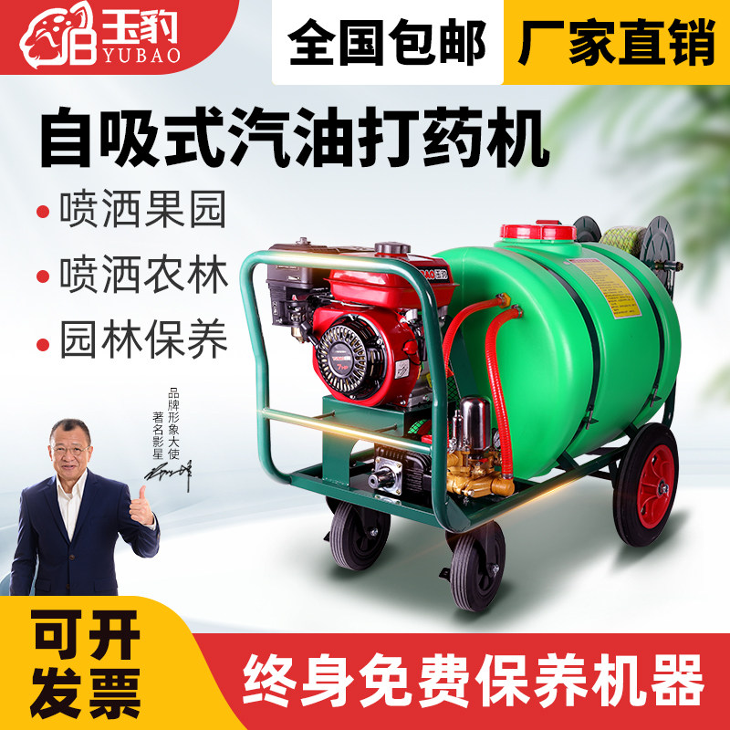 新款汽油打药机柴油300升电启动农用大棚推车式遥控高压打药车