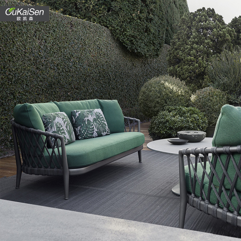 Outdoor furniture imitation rattan woven sofa chair combination leisure open-air balcony outdoor garden villa courtyard model room