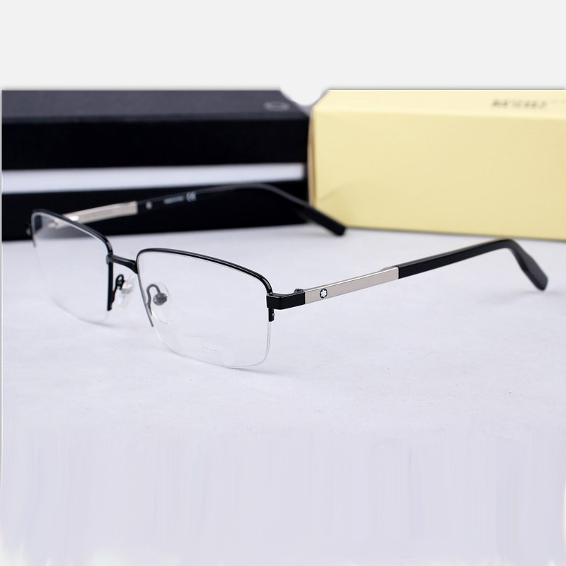 New Men's Alloy Half-Frame Myopia Glasses Frame Large Frame Metal Square Frame Casual Business Glasses Mb0020