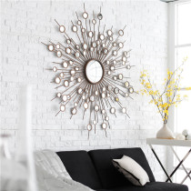 Sun mirror bathroom mirror decorative art iron mirror wall mounted mirror custom porch mirror American European living room mirror