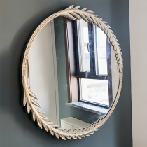 Retro bathroom bathroom mirror art wall hanging French vanity mirror light luxury vanity mirror entrance wall hanging decorative mirror