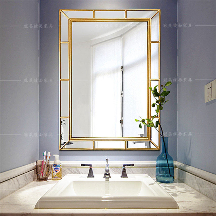American-style living room decorative mirror bathroom wall-mounted mirror fireplace hallway porch mirror square dining side mirror wall-mounted mirror
