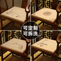 Chinese mahogany seat cushion cushion four seasons universal simple non-slip thin home solid wood dining table tea table seat cushion