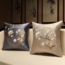 New Chinese pillow cushion Chinese style sofa backrest modern bedside bag embroidery large pillow waist pillow core