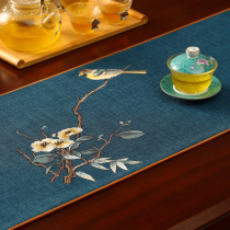 Table flag Chinese new Chinese style tea mat Zen table table cloth light luxury high-end tea table cloth tea flag tea table cushion cloth custom