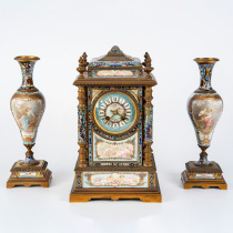 Tim European antiques Western antiques French home decoration collection ornaments enamel ribbon candlesticks mechanical clocks