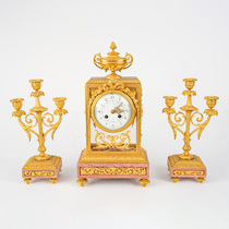 Tim European antiques Western antiques French home decoration collection ornaments gilt copper mechanical clock