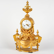 Tim European Antiques Western Antiquities French Home Decoration Ornaments Mechanical Movement Gilt Copper Clock