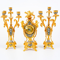 Tim European antiques Western antiques French home decoration collection ornaments enamel candlesticks gilt copper clocks