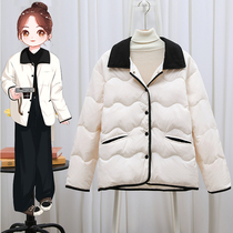 The new short-term 2022 winter lapel doll collar duvet women Han version of the small little incense Xiaofeng style design sense winter