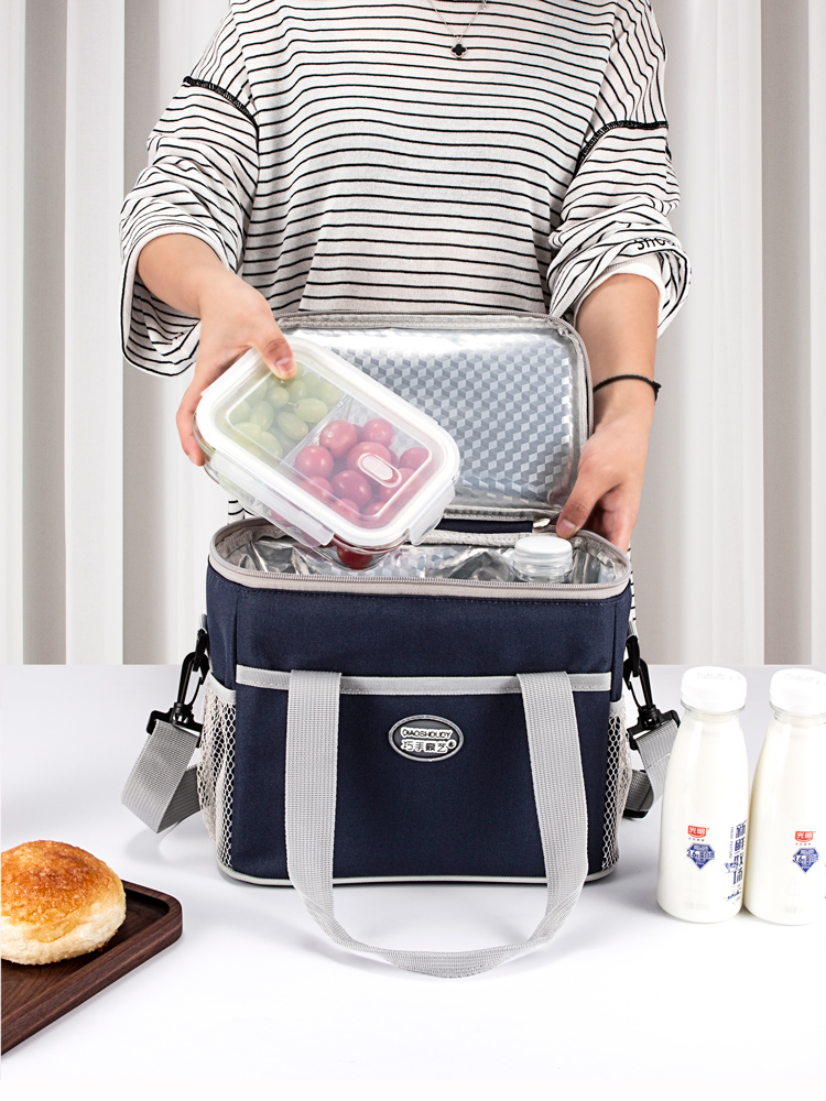Bento tape Portable bento bag Insulation bag Aluminum foil thickened bento bag with rice Bento bag Large capacity bento box tote bag