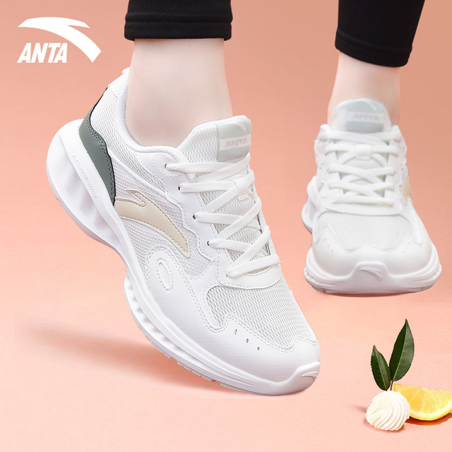 ເກີບກິລາ ANTA ເກີບແມ່ຍິງ Official Flagship Women's 2024 New Casual Shoes Shock Absorbing Lightweight Running Shoes Mom