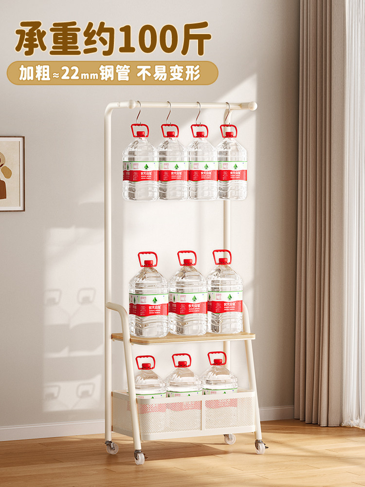 Bedroom Clothes Rack, Floor-Standing Coat Rack, Small Household Space-Saving Clothes Storage Solution, with Wheels for Easy Movement