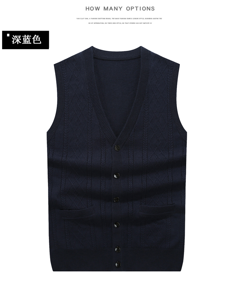 Mùa thu và mùa đông đan áo len vest vest nam trung niên ao khoac len nam