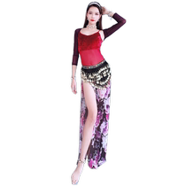Belly dance practice clothes 2024 new style waistcoat suspenders hip scarf suit Oriental dance beginners group clothes dance clothes for women