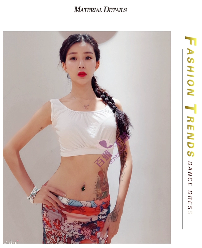 Baiya Qianhui múa bụng 2019 mới tập quần áo phù hợp với áo không tay in váy dài múa trang phục - Khiêu vũ / Thể dục nhịp điệu / Thể dục dụng cụ