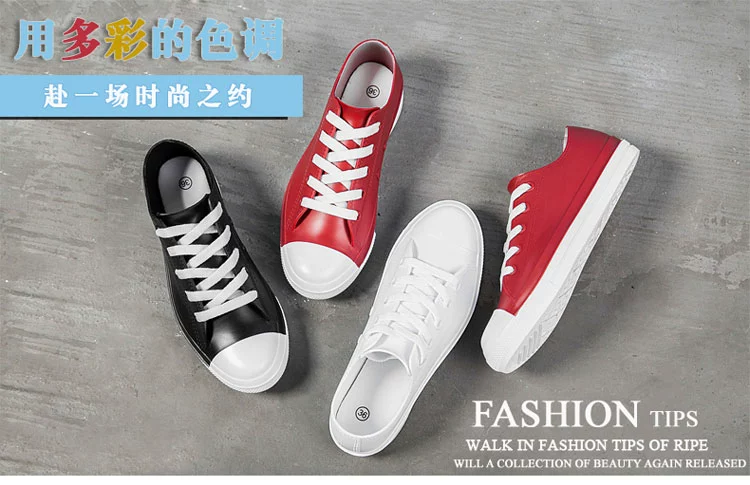 Mùa đông chống trượt giày không thấm nước thời trang giày cao su Học sinh Hàn Quốc giày dễ thương mưa mưa người lớn để giúp mưa giày nữ ống ngắn
