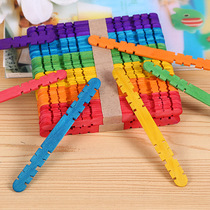 Puzzle ice cream stick Original color straight edge surface take popsicle stick Hot stamping pattern Laser lettering custom logo ice cream stick