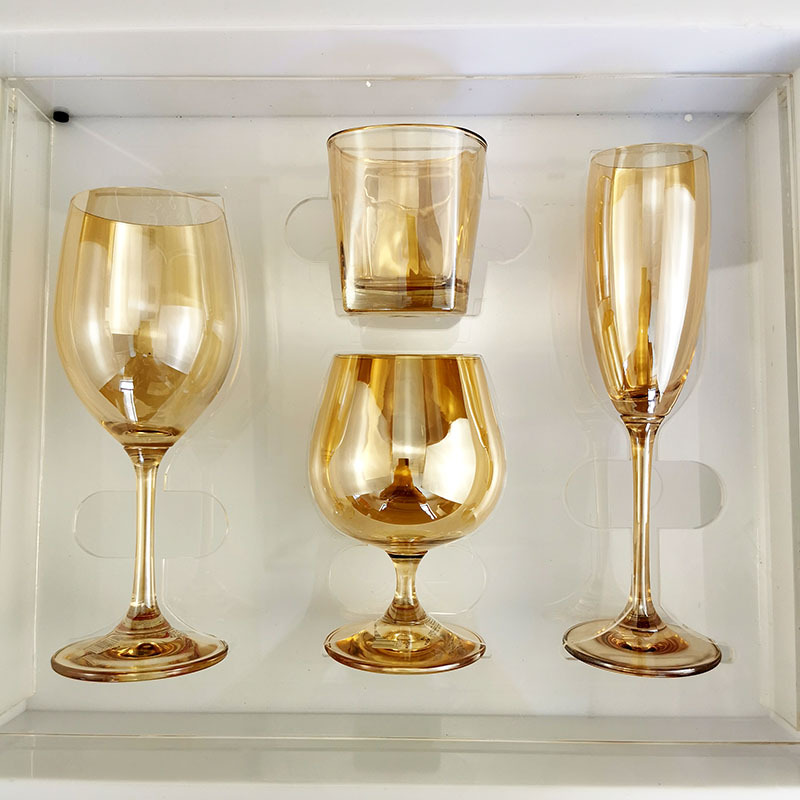 Bar Vip Wine Glass European-Style Crystal Glass Brandy Champagne Glass Wine Set Electroplated Gold Goblet Red Wine Glass