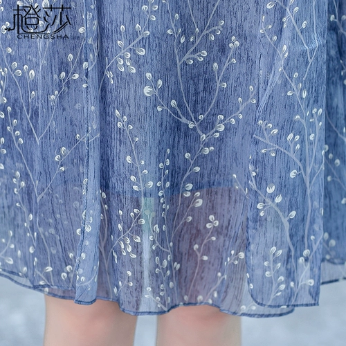 Шифоновая юбка, летняя одежда, платье для матери, для среднего возраста, коллекция 2021, 40 лет, в западном стиле