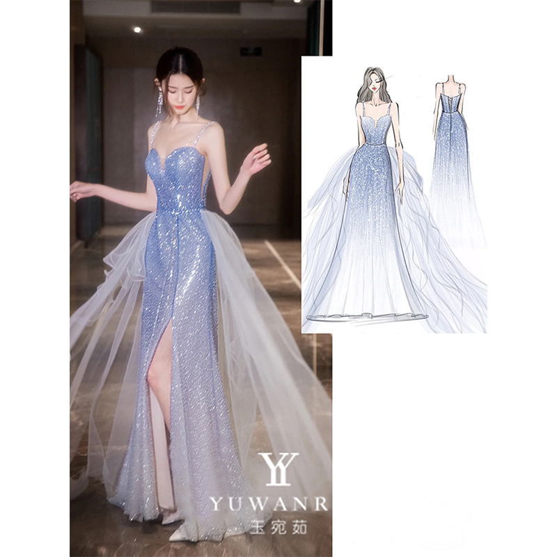 Evening dress, elite advanced nail sequins, lifting effect, new collection, light luxury style, high-quality style Evening dress, elite advanced nail sequins, lifting effect, new collection, light luxury style, high-quality style