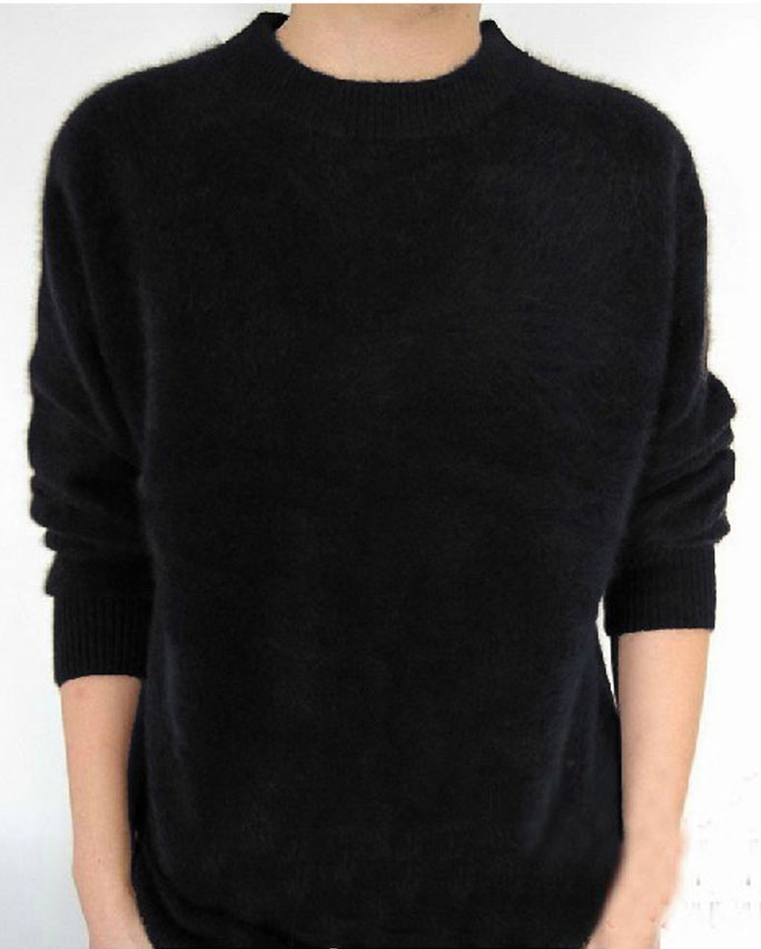 Áo len cổ cao một nửa Áo len nam Áo len cổ tròn Áo len cashmere Màu rắn cổ cao đan áo dệt kim quần áo mùa đông nam giới