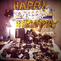 Birthday romantic surprise arrangement creative children adult party Little Red Book balloon set Hotel ktv decorations