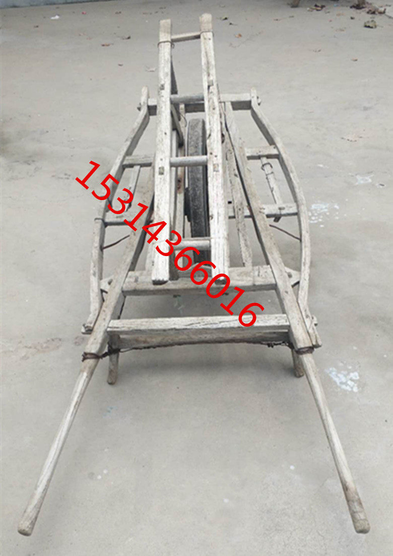 Wooden unicycle trolley flatbed car movie props folk Classical