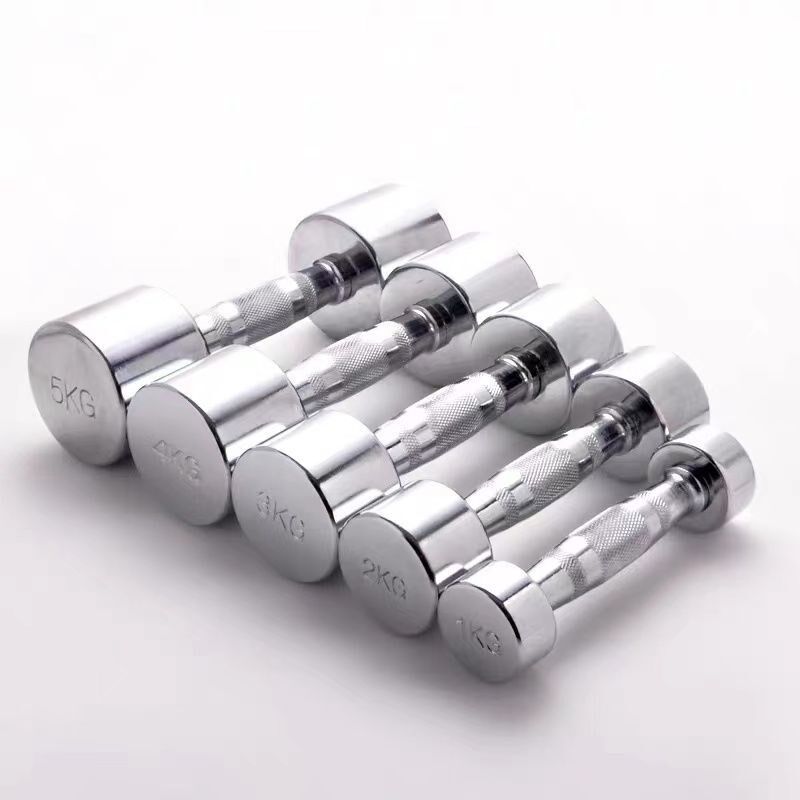 Sporting goods Yaling dumbbell men's fitness home stainless steel pure steel electroplating students teenagers arm strength physical strength