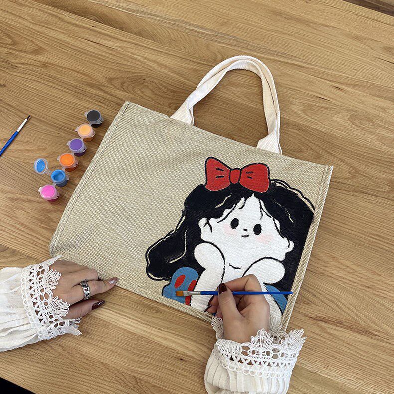 Graffiti handbag homemade graffiti diy material bag coloring bag handmade bag hand-painted canvas bag linen bag