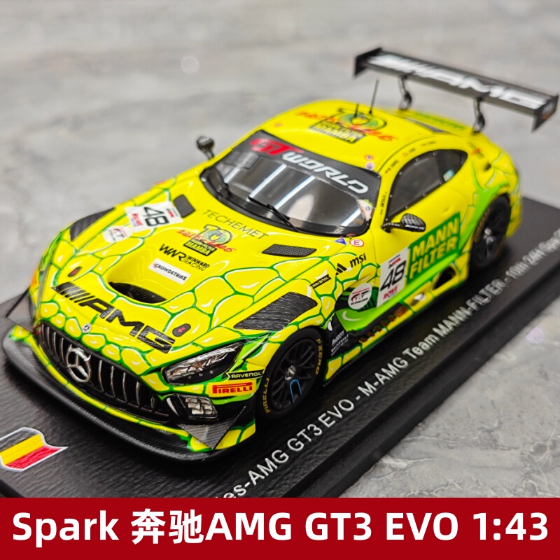 [Rijia Ready Stock] Spark 2025 Spa Endurance Race Mercedes-Amg Gt3 Evo Racing Model 1:43