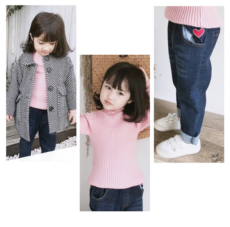 Quần jean trẻ em 2018 thu đông 2018 trẻ em mới bé cotton Hàn Quốc yêu quần thêu quần jean lưng thun cho bé