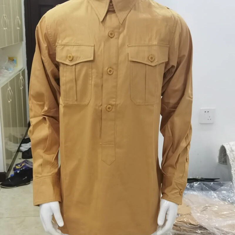 German Yellow Long-Sleeved Shirt African Tropical Shirt German Yellow Long-Sleeved Shirt African Tropical Shirt