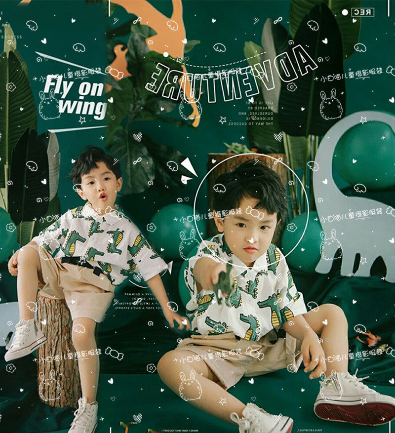 New Children's Photography Show Tide Fashion Magazine cover film - building art for children 2 - 4 years old clothes