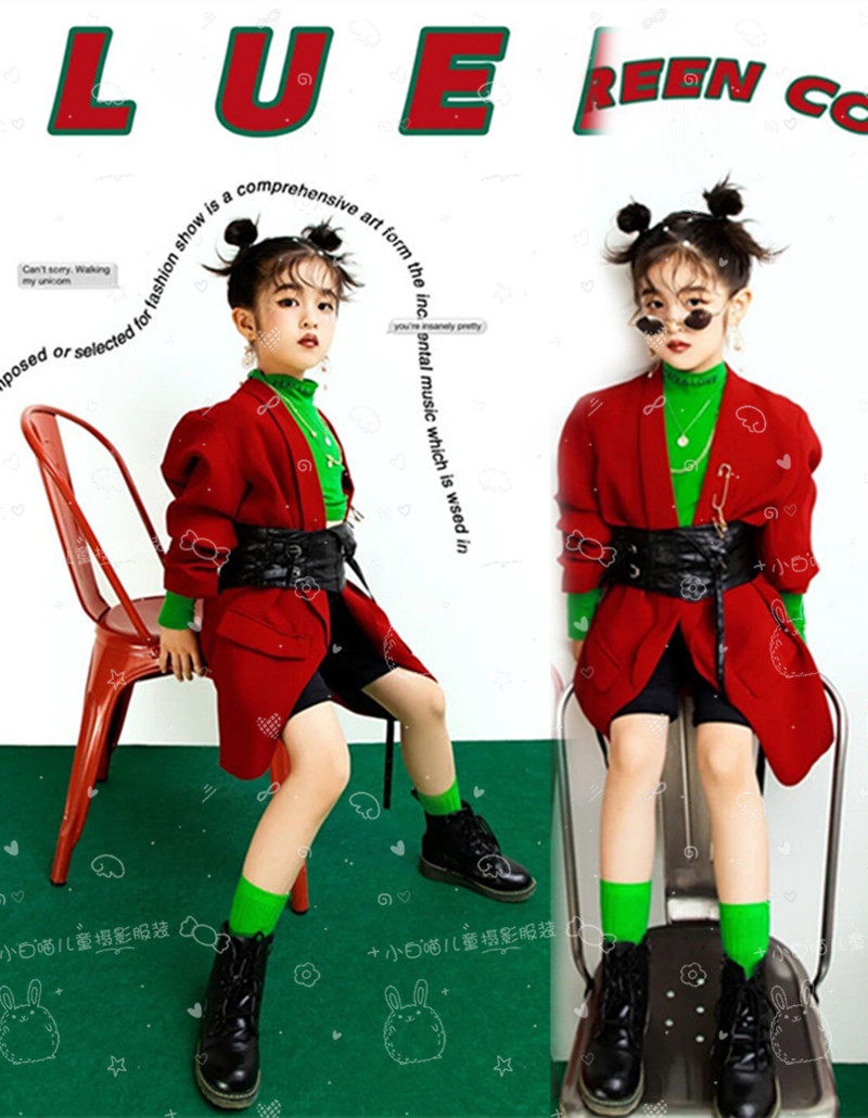 Children's Photography Exhibition Trendy Children's Fashion Photo Personality Art Theme Performance Model Card Fashion Magazine Cover Catwalk