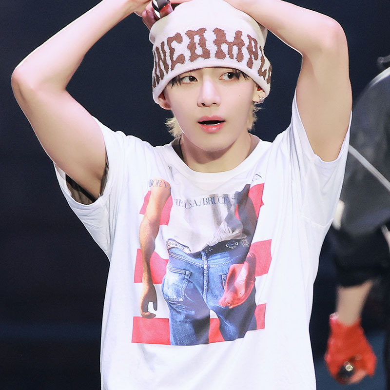 Bts Concert Stage Kim Taehyung Style Short-Sleeve T-Shirt Pure Cotton Unisex Top Base Shirt Bts Concert Stage Kim Taehyung Style Short-Sleeve T-Shirt Pure Cotton Unisex Top Base Shirt