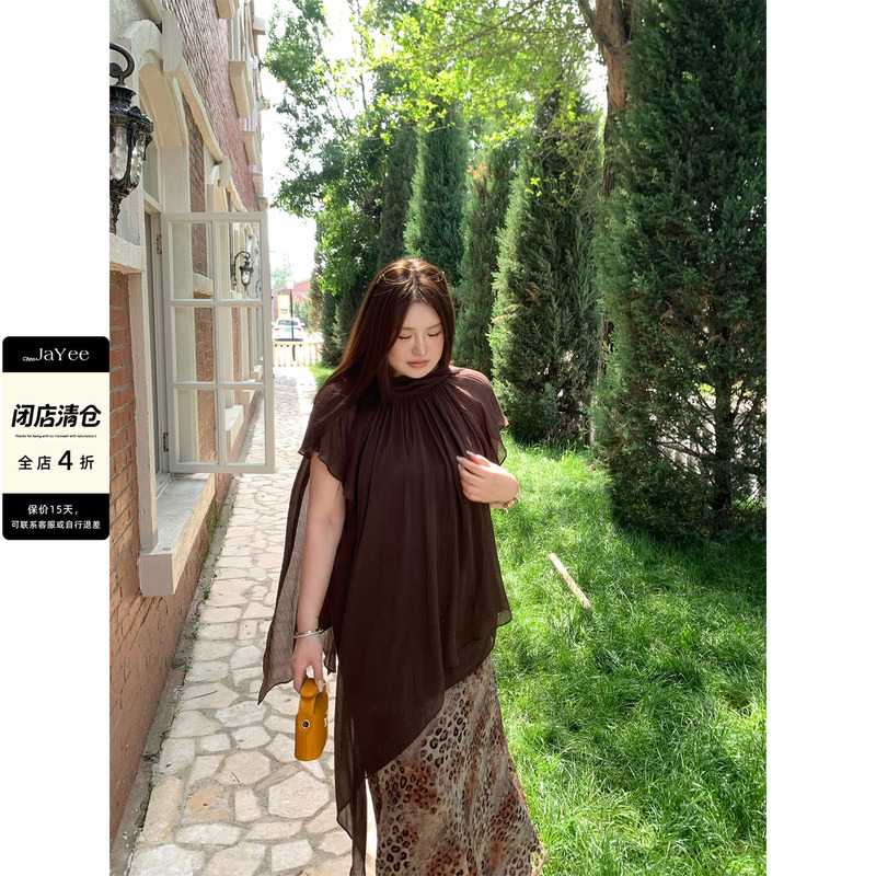 【Storewide 60% off 】Jayee Chen Jiaer Slimming French Chiffon Layered Ruffle Shirt Summer Top 【Storewide 60% off 】Jayee Chen Jiaer Slimming French Chiffon Layered Ruffle Shirt Summer Top