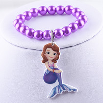 Mermaid Sophia Princess Pearl Bracelet Frozen Love Yarn Handmade Beaded Girl Bracelet Girl Bracelet