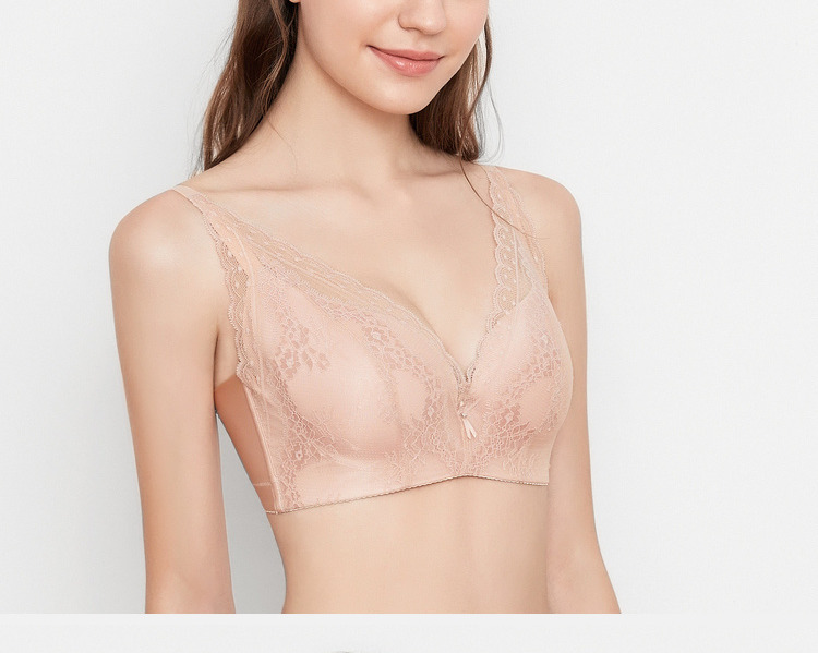 An Lifangs An Duo kiểu dáng áo ngực mới dành cho nữ đồ lót mỏng ngực lớn Biên nhận nhỏ áo ngực ngực phụ HB HB9696U - Áo ngực không dây thoi trang cong so